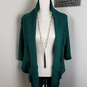 Marvelush for Layers by Lizden Grn Fringe Sweater